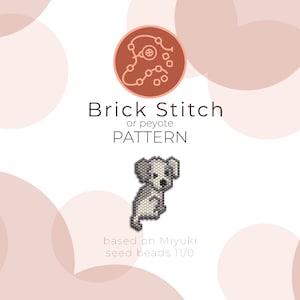 Puppy Brick Stitch Pattern | Brick Stitch or Peyote Pattern based on Miyuki Delica Seed Beads 11/0