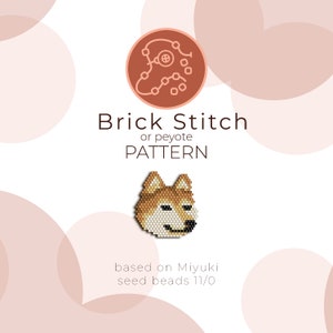 Nice Shiba Brick Stitch Pattern | Brick Stitch or Peyote Pattern based on Miyuki Delica Seed Beads 11/0