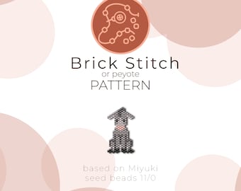 Esel Stickmuster | Brick Stich oder Peyote muster basierend auf Miyuki Delica rocailles 11/0 perlen