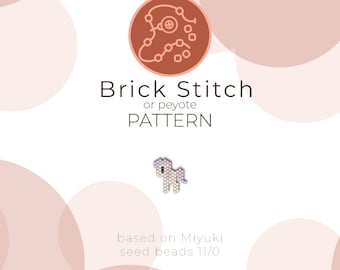 Tiny Pony Brick Stitch Pattern | Miyuki Delica Seed Beads (PDF Pattern)