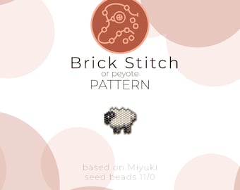 Tiny Sheep Brick Stitch Pattern | Miyuki Delica Seed Beads (Digital Download)