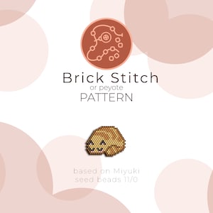 Sleeping Cat Brick Stitch Pattern | Brick Stitch or Peyote Pattern based on Miyuki Delica Seed Beads 11/0
