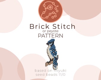 Bluejay Brick Stitch Pattern Brick Stitch or Peyote Pattern