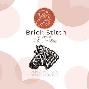 Zebra Brick Stitch Pattern | Brick Stitch or Peyote Pattern based on Miyuki Delica Seed Beads 11/0
