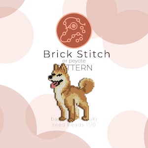 Happy Shiba Brick Stitch Pattern | Brick Stitch or Peyote Pattern based on Miyuki Delica Seed Beads 11/0