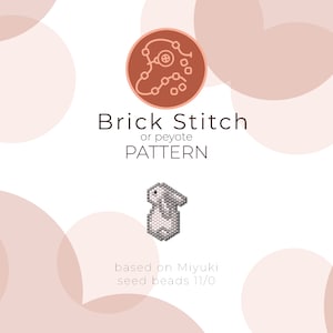 Tiny Rabbit Brick Stitch Pattern | Brick Stitch or Peyote Pattern based on Miyuki Delica Seed Beads 11/0