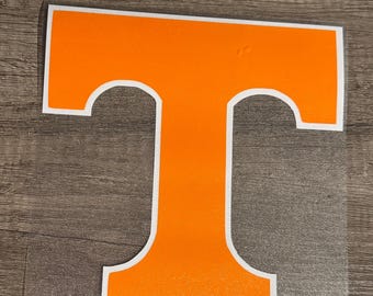 Calcomanía Tennessee Orange Power T / Pegatina para aficionado al fútbol americano / Vinilo para coche o camioneta para el día del partido