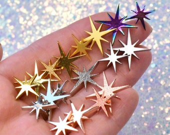 Mini Star Enamel Pins | Board Fillers | 8-Pointed | North | Starlight | Micro | Tiny | Galaxy | Lapel | Collectable | Accessory