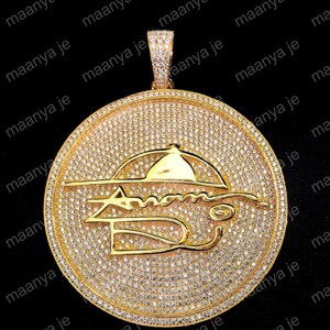 iced out customize letter birthday gift Pendant, Custom moissanite diamond  Pendant, Men&#39;s Hip Hop Name Pendant, 925 Sterling Silver