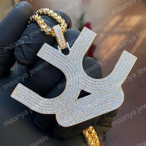 casual wear birthday party men&#39;s  Pendant, Custom moissanite diamond round cut  Pendant, Men&#39;sp Name Pendant, 925 Sterling Silver
