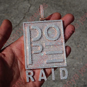 customize letter pendant, wedding birthday round cut moissanite diamond  Pendant, Custom Hip Hop Pendant, 925 Sterling Silver