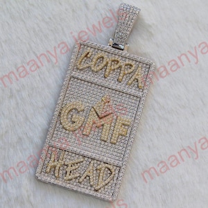 round cut moissanite diamond pendant, iced out customize pendant, letter wedding birthday  Pendant, Custom Hip Hop Pendant, 925 Silver