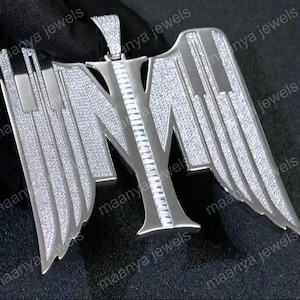 casual birthday party men&#39;s wear Pendant, Customp Pendant, Men&#39;s Hip Hop Name Pendant, 925 Sterling Silver, white gold pendant