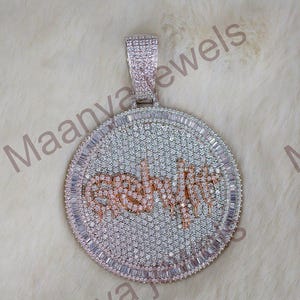 moissanite diamond wedding customize Letter  Pendant, Custom Pendant, Men&#39;s  Name Pendant, 925 Sterling Silver