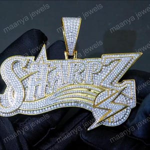 customize letter birthday gift wear moisanite diamond Pendant, Custom Hip Hop Pendant, Men&#39;s  Name Pendant, 925 Silver, yellow gold pendant