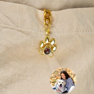 Personalized Projection Photo Keychain, Pet Photo Projection Keychain, Paw Print Keychain, Pet Loss Gift, Dog Memorial Gift, Pet Lover Gift