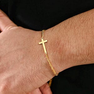 Men&#39;s Cross Bracelet, Christian Bracelet, Catholic Bracelet, Men&#39;s Jewelry, Religious Bracelet, Christian Gift, Gift for Dad, Christmas Gift
