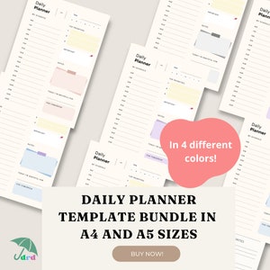 Productivity Planner Printable Daily Task Organizer PDF A5 A4 Artistic ...