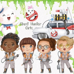 Ghost hunter women clipart instant download PNG file - 300 dpi