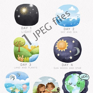 7 Days of Creations Clipart PNG files 300 dpi. image 3