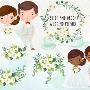 Acuarela de boda, novios, San Valentín, clipart, descarga instantánea, archivo PNG - 300 dpi