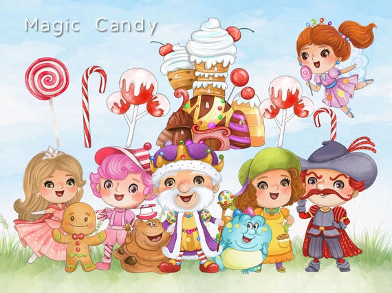 Magic Candy clipart , Hand drawn clipart PNG files 300 dpi.