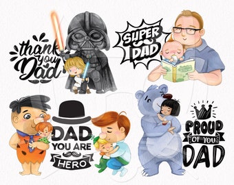 Father day Clipart set 2, PNG files 300 dpi.
