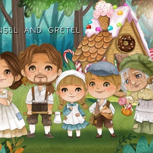 Hänsel und Gretel Clipart-Set, PNG-Datei zum sofortigen Download
