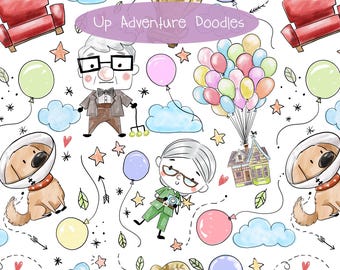 UP Adve Hand Drawn ,doodle clipart, Seamless Pattern, instant download PNG file - 300 dpi