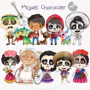 Miguel character clipart, Halloween clipart, instant download PNG file - 300 dpi
