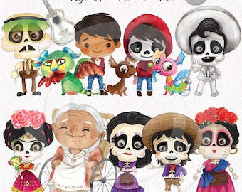 Miguel character clipart, Halloween clipart, instant download PNG file - 300 dpi