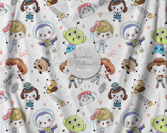 Toy Seamless Pattern, instant download PNG file - 300 dpi