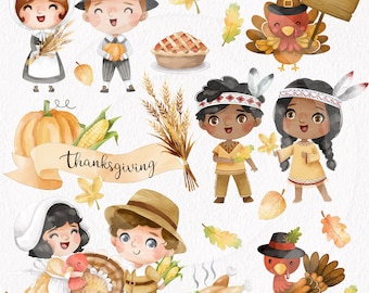 Thanksgiving clipart, Fall Clipart , Hand drawn clipart , PNG files 300 dpi.