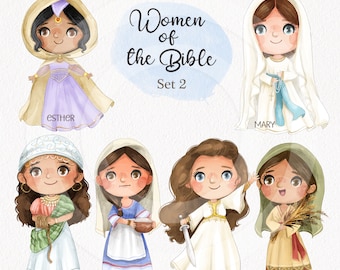Women of the Bible Clipart: Set 2 PNG Files (Digital Download)