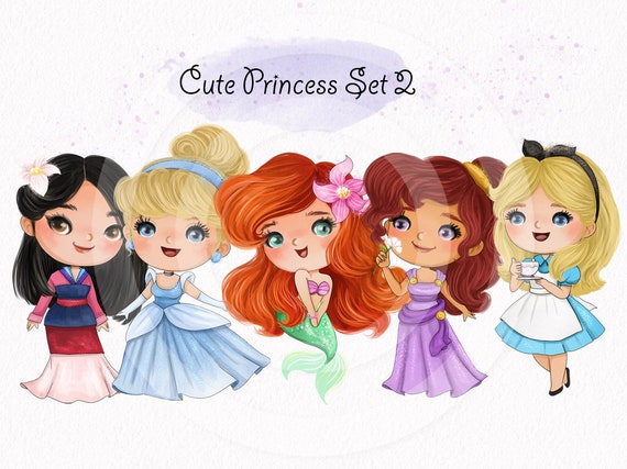 Cute Princess inspiration clipart PNG set 2,PNG  files 300 dpi.