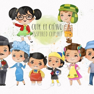 Lindo clipart de El Chavo, clipart dibujado a mano, descarga instantánea, archivo PNG - 300 dpi