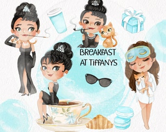 Audrey Hepburn, Breakfast at Tiffany's clipart instant download PNG file - 300 dpi