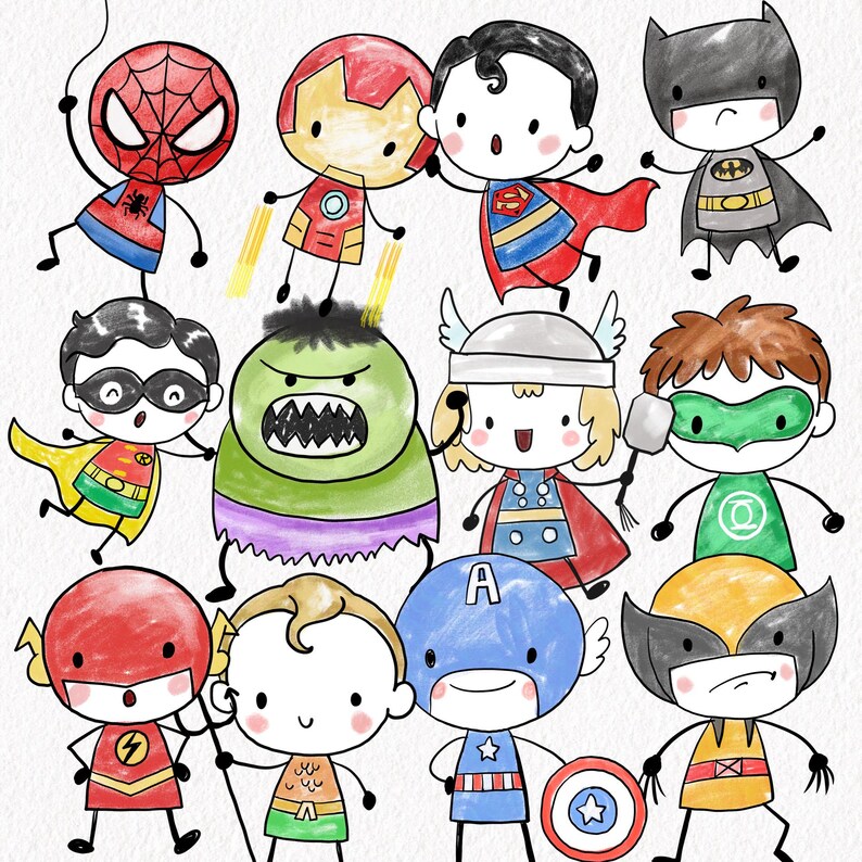 Cute superhero clipart