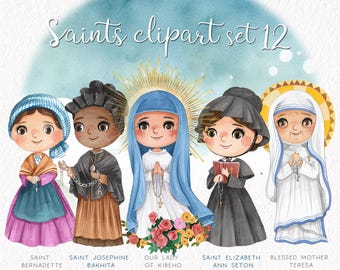 Saints Clipart Set: Hand-Drawn Religion & Bible Story Illustrations (PNG Files)