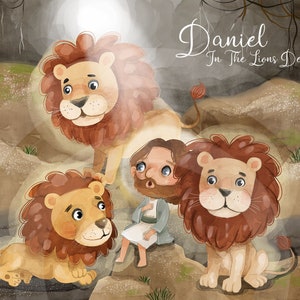 Daniel In The Lions Den Clip Art ,Religion, Bible stories Clipart PNG files