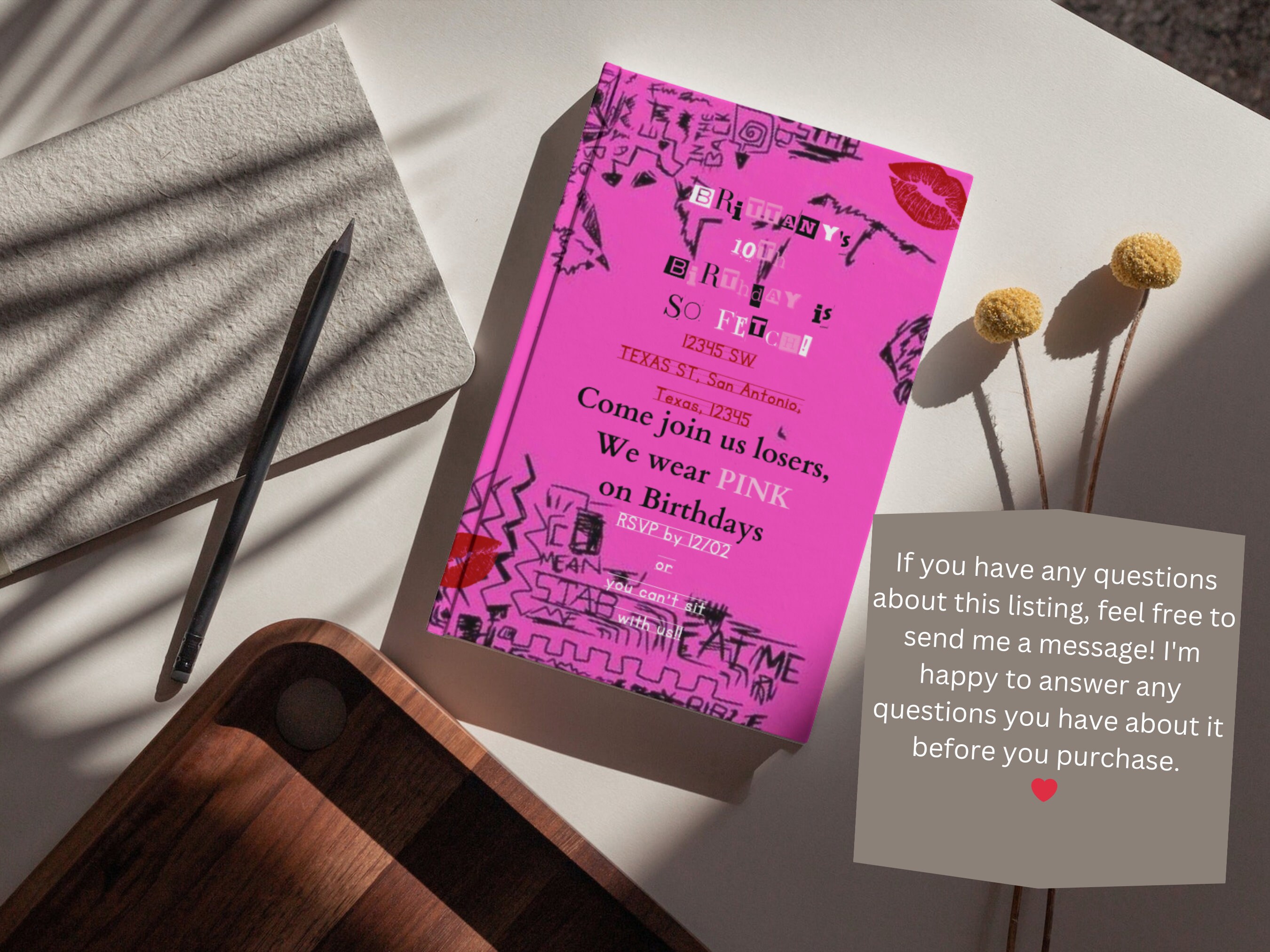 Burn Book Invitation Mean Girls Party Invitation Burn Book Party Invite Burn Book Invitation Mean Girls Party Invitation Burn Book Party Invite
