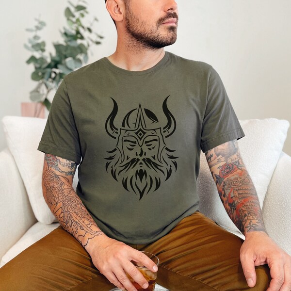 Black Logo Every Day Viking Shirt - Comfortable Norse Tee for Men, Perfect for Casual Wear