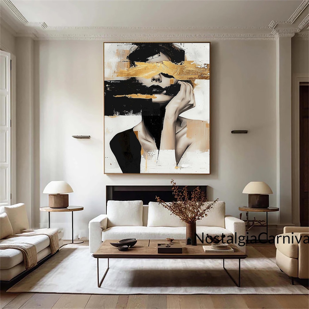 Abstract Woman Figure Oil Painting on Canvas,portrait Abstract Wall Art ...