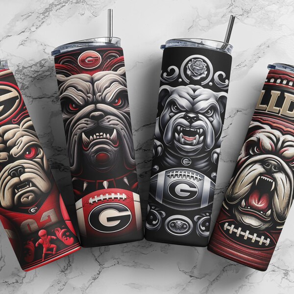 Georgia Bulldogs Tumbler Designs Pack - Vibrant 300 DPI Designs, Ideal for DIY Sports Enthusiast & College Parent Gifts
