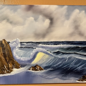 Bob Ross Inspired 18x24 Painting - Surf's Up