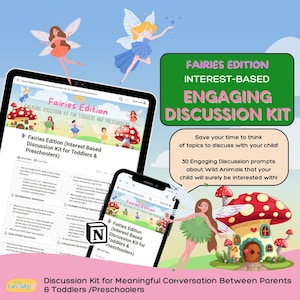 Discussion Kit About Fairies for Kids Communication, Discussion Topics, Interest Based Discussion Kit for Toddlers & Preschoolers