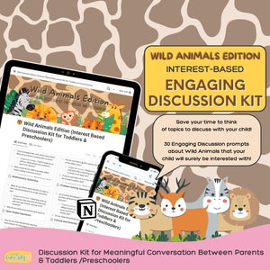 Wild Animals, Safari, Animals for Kids Communication, Discussion Topics, Interest Based Discussion Kit for Toddlers & Preschoolers