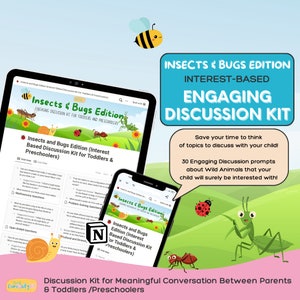 Discussion Kit About Insects and Bugs for Kids Communication, Discussion Topics, Interest Based Discussion Kit for Toddlers & Preschoolers