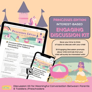 Discussion Kit About Princesses for Kids Communication, Discussion Topics, Interest Based Discussion Kit for Toddlers & Preschoolers