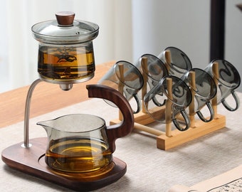 Glass teapot | High temperature resistant glass tea set | Tea water separation tea set | Magnetic tea set | Tea party tea set